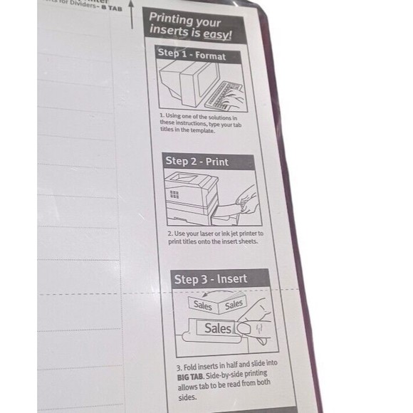 Avery 5 Packs Lot Big Tab Two Pocket Insertable 8 Tab Plastic Reference Dividers - Picture 10 of 11